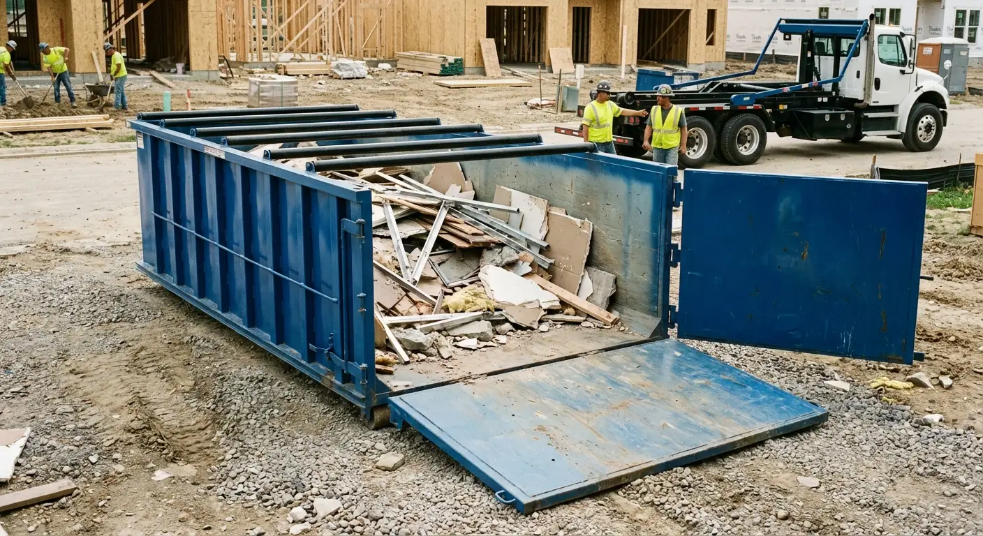 Dumpster with walk-in loading door in Omaha, NE