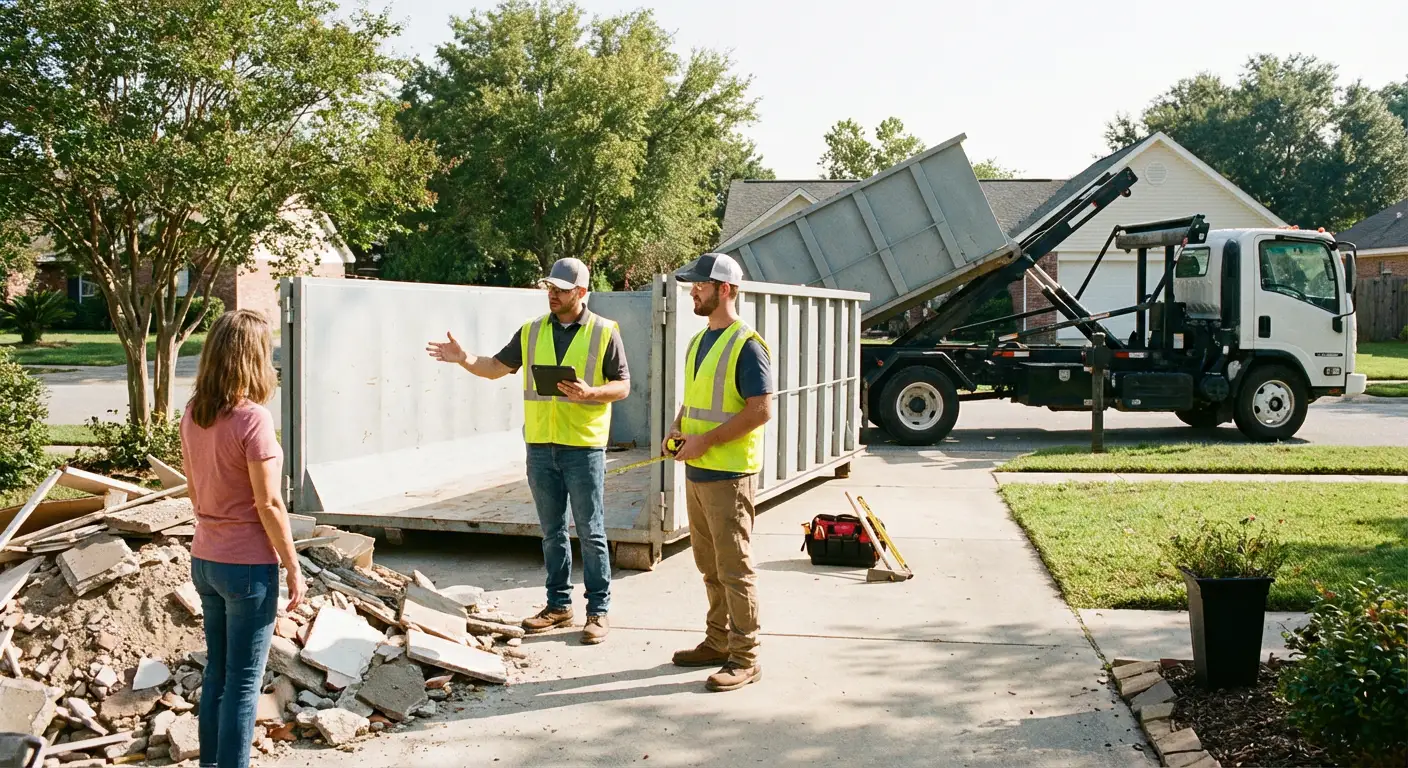 Aksarben Dumpster Rental dumpster delivery truck in Omaha, NE