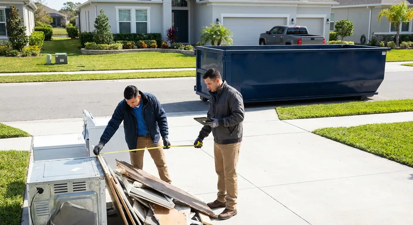 Concrete dumpster rental delivery truck in Omaha, NE